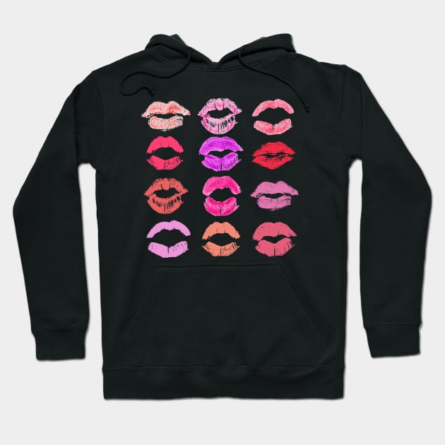 Pop art lips - Vintage Colourful lipstick stains - Diversity of beauty - Girl power Hoodie by ArtfulTat